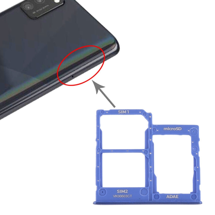 Blue SIM Card Tray, SIM Card Tray, and Micro SD Card Tray for Samsung Galaxy A41 / A415