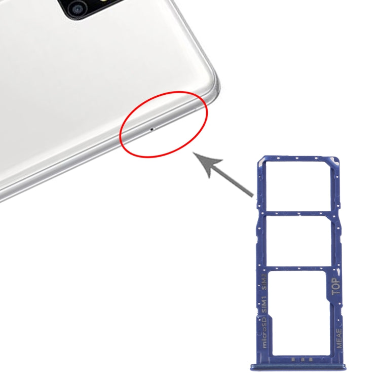 Replacement SIM Card Trays and Micro SD Card Tray for Samsung Galaxy M51 SM-M515 (Blue)
