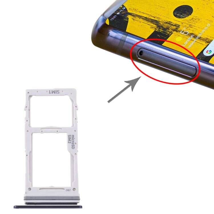 SIM Card Tray and Micro SD Card Tray Replacement for Samsung Galaxy Note 10 Lite SM-N770 (Black)