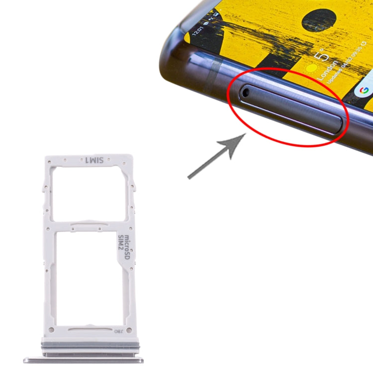 SIM and Micro SD Card Tray for Samsung Galaxy Note 10 Lite SM-N770 (Silver)