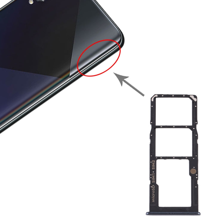 Samsung Galaxy A50s SM-A507 SIM and Micro SD Card Tray Replacement (Black)