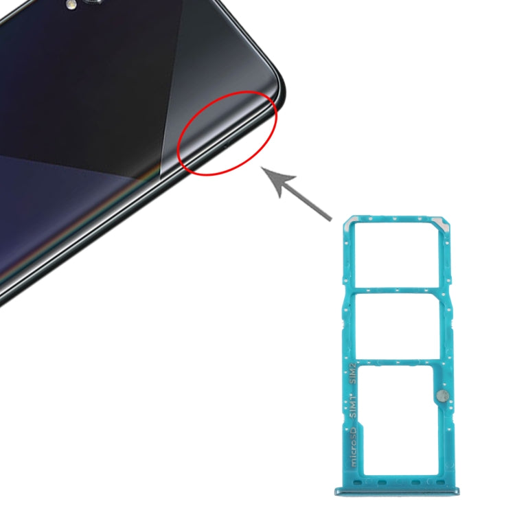 SIM Card Tray Set with Micro SD Card Tray for Samsung Galaxy A50s SM-A507 (Green)