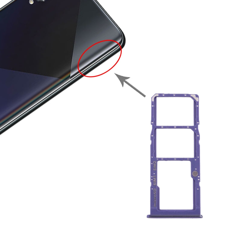 Samsung Galaxy A50s SM-A507 SIM Card and Micro SD Card Tray Set - Purple
