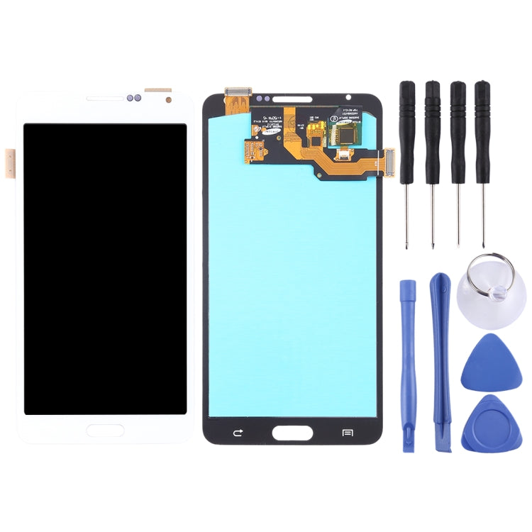 OLED Material LCD Screen and Touch Screen Digitizer Assembly for Galaxy Note 3, N9000 (3G) and N9005 (3G/LTE) in White Color
