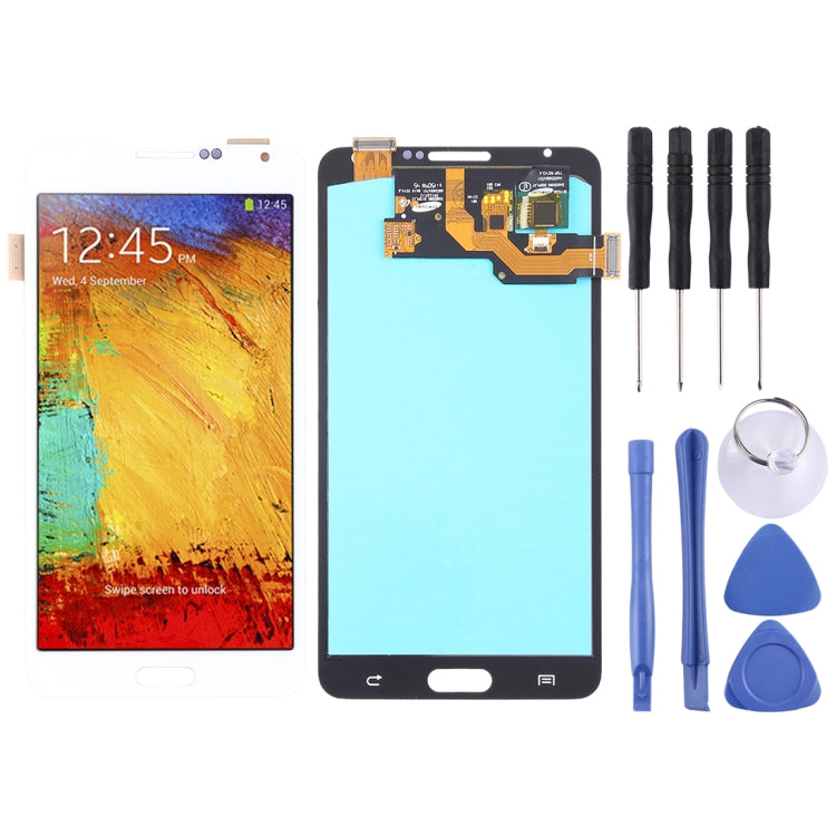OLED Material LCD Screen and Touch Screen Digitizer Assembly for Galaxy Note 3, N9000 (3G) and N9005 (3G/LTE) in White Color