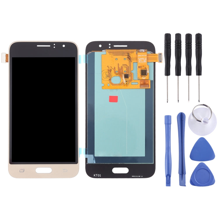LCD Screen and Digitizer Full Assembly (OLED Material) for Samsung Galaxy J1 (2016) and Other Compatible Models - Gold