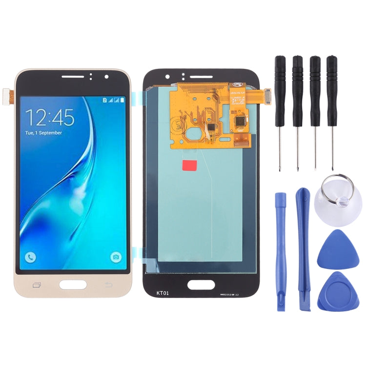 LCD Screen and Digitizer Full Assembly (OLED Material) for Samsung Galaxy J1 (2016) and Other Compatible Models - Gold