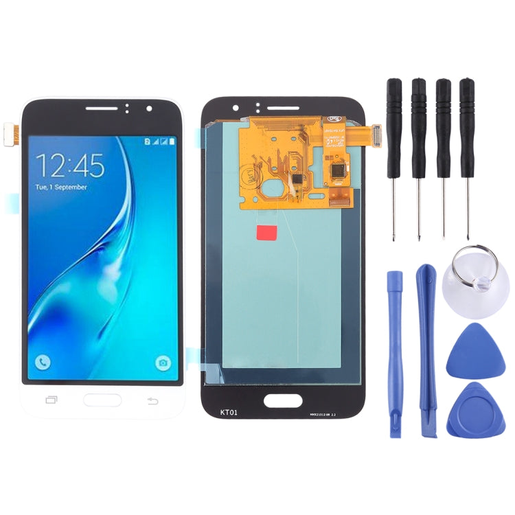 LCD Screen and Digitizer Full Assembly (OLED Material) for Samsung Galaxy J1 (2016) - White