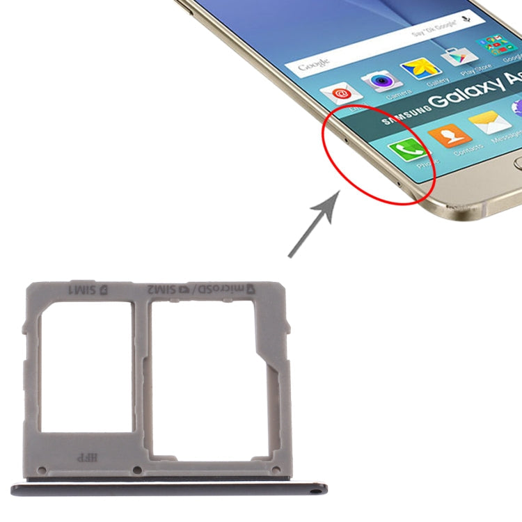 SIM Card Tray and Micro SD Card Tray Replacement for Samsung Galaxy A8 Star/A9 Star SM-G8850 (Black)