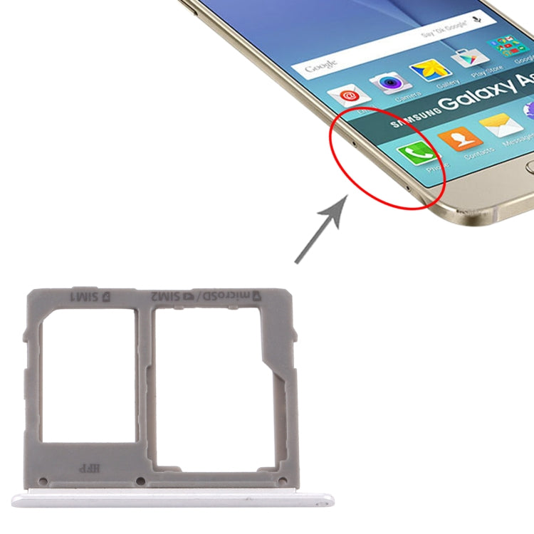 Replacement SIM Card Tray and Micro SD Card Tray for Samsung Galaxy A8 Star (A9 Star) SM-G8850 - Silver