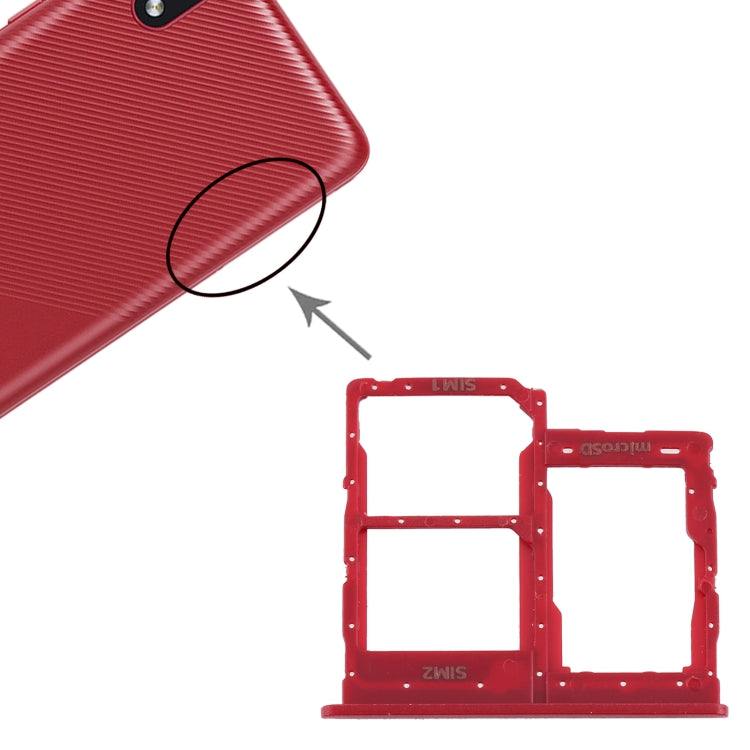 Red SIM Card Tray, SIM Card Tray, and Micro SD Card Tray for Samsung Galaxy A01 Core SM-A013