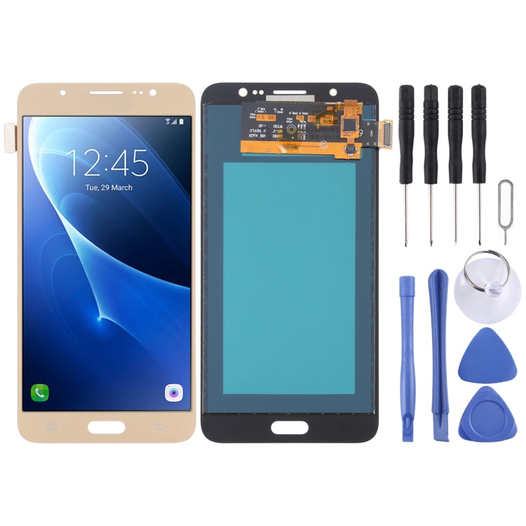TFT Material LCD Screen and Digitizer Assembly for Samsung Galaxy J7 (2016)/On 8, Gold