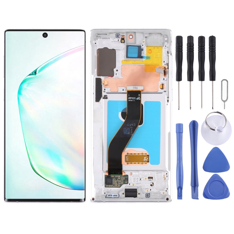 LCD Screen and Digitizer Assembly With Frame for Samsung Galaxy Note10/Note10 5G SM-N971/N970 (Silver)