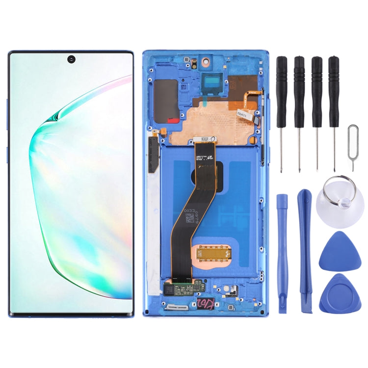 Full Assembly LCD Screen and Digitizer with Frame for Samsung Galaxy Note10+/Note10+ 5G SM-N976/N975 (Dark Blue)