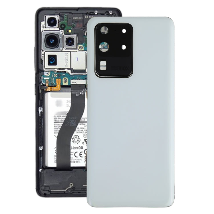 Battery Back Cover with Camera Lens Cover for Samsung Galaxy S20 Ultra in White