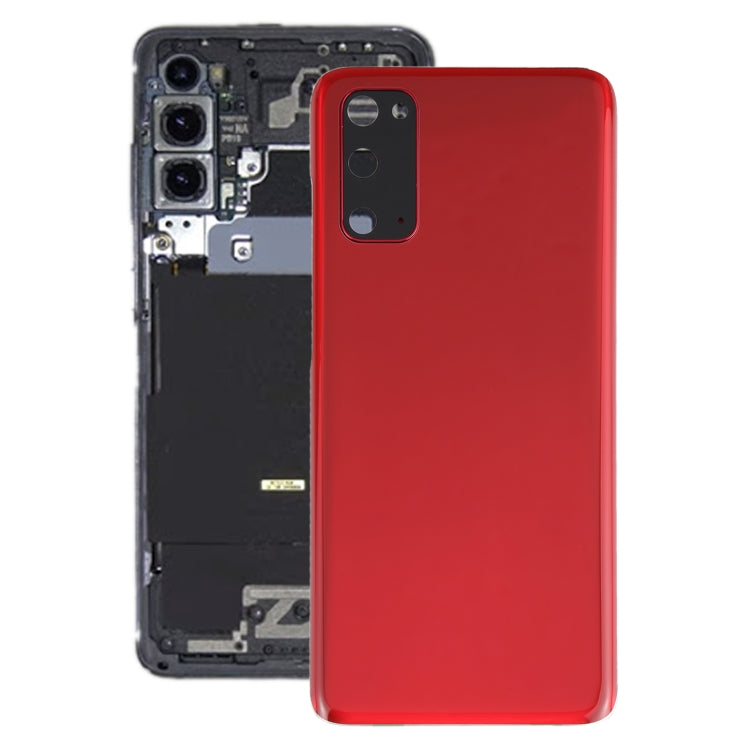Red Back Cover with Camera Lens Cover for Samsung Galaxy S20