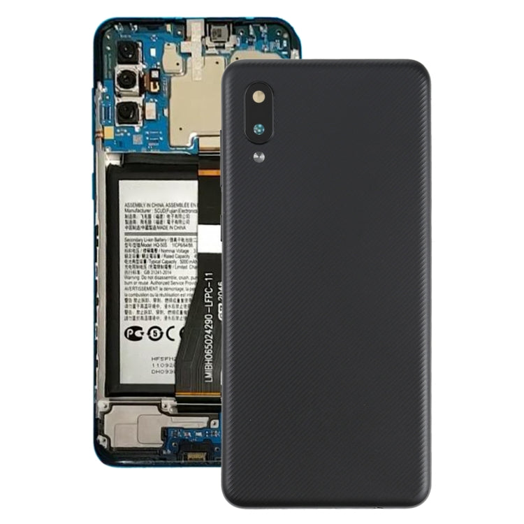 Black Battery Back Cover with Camera Lens for Samsung Galaxy A02