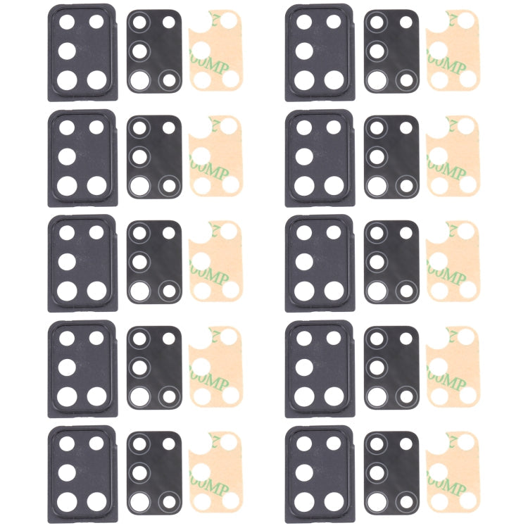 10-Piece Camera Lens Cover Set for Samsung Galaxy A21s SM-A217 (Black)