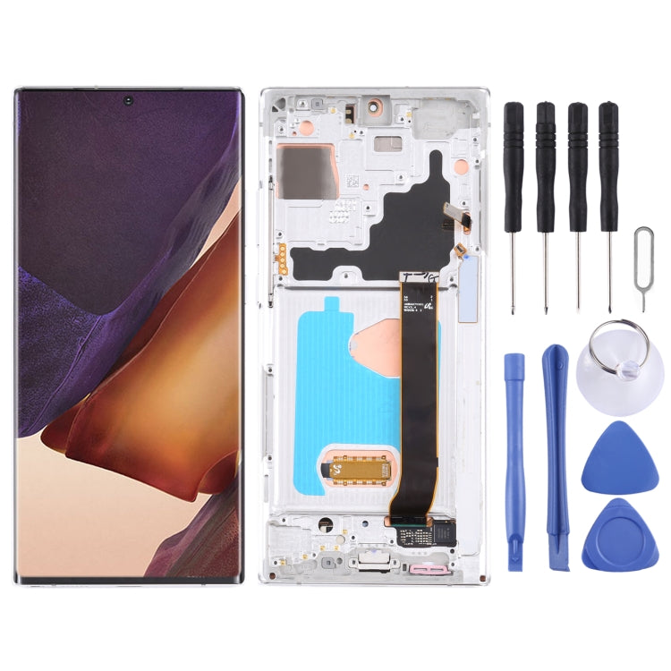 LCD Screen and Digitizer Full Assembly With Frame for Samsung Galaxy Note20 Ultra SM-N986 5G Version (Silver)