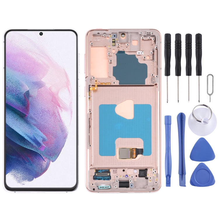 LCD Display and Touch Screen Assembly With Frame for Samsung Galaxy S21+ (5G) SM-G996(Gold)