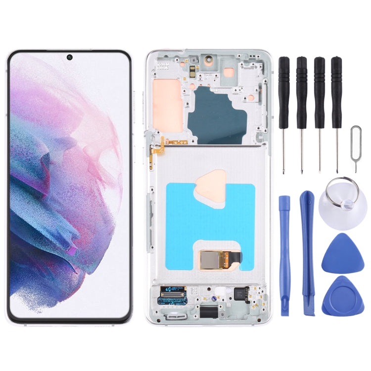 Samsung Galaxy S21+ (5G) SM-G996 Silver LCD Display and Touch Screen Assembly with Frame