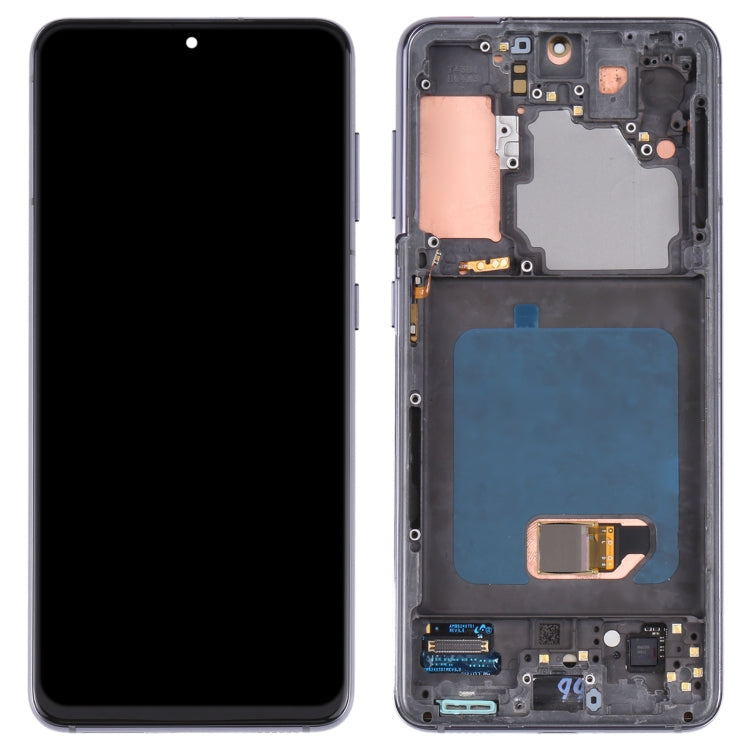 LCD Screen and Digitizer Assembly with Frame for Samsung Galaxy S21/S21 5G SM-G990 SM-G991 (Black) - Replacement Part