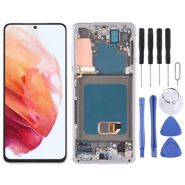 Samsung Galaxy S21/S21 5G LCD Screen and Digitizer Assembly with Frame (Silver)