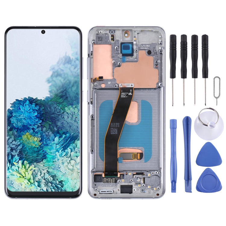 Samsung Galaxy S20 5G SM-G981B Silver LCD Screen and Digitizer Assembly with Frame