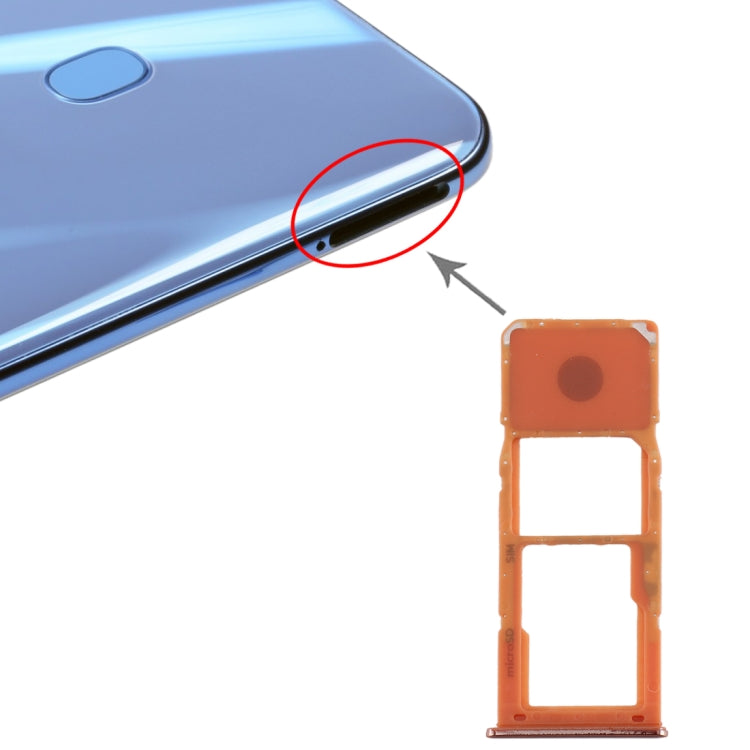 SIM Card Tray + Micro SD Card Tray for Galaxy A20 A30 A50 (Orange)