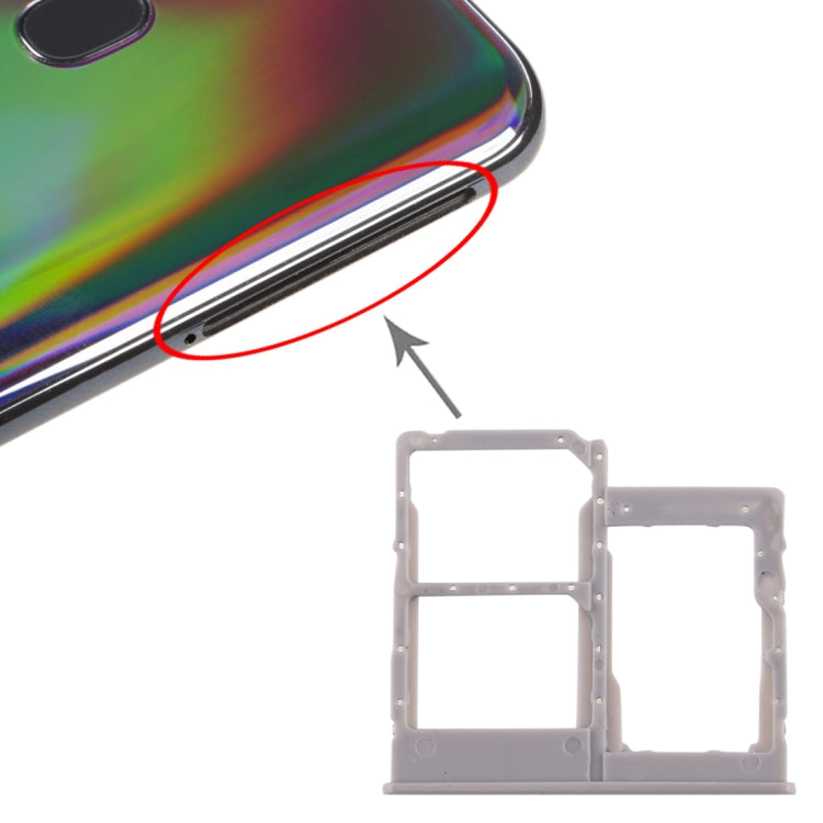 SIM Card Tray + SIM Card Tray + Micro SD Card Tray for Galaxy A40 (Grey)
