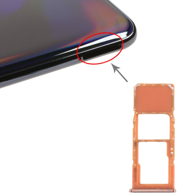 SIM Card Tray + Micro SD Card Tray for Galaxy A70 (Orange)
