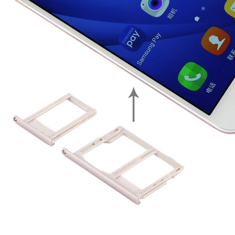 SIM Card Tray + Micro SD & SIM Card Tray for Galaxy J5 Prime / G570 & J7 Prime / G610(Gold)