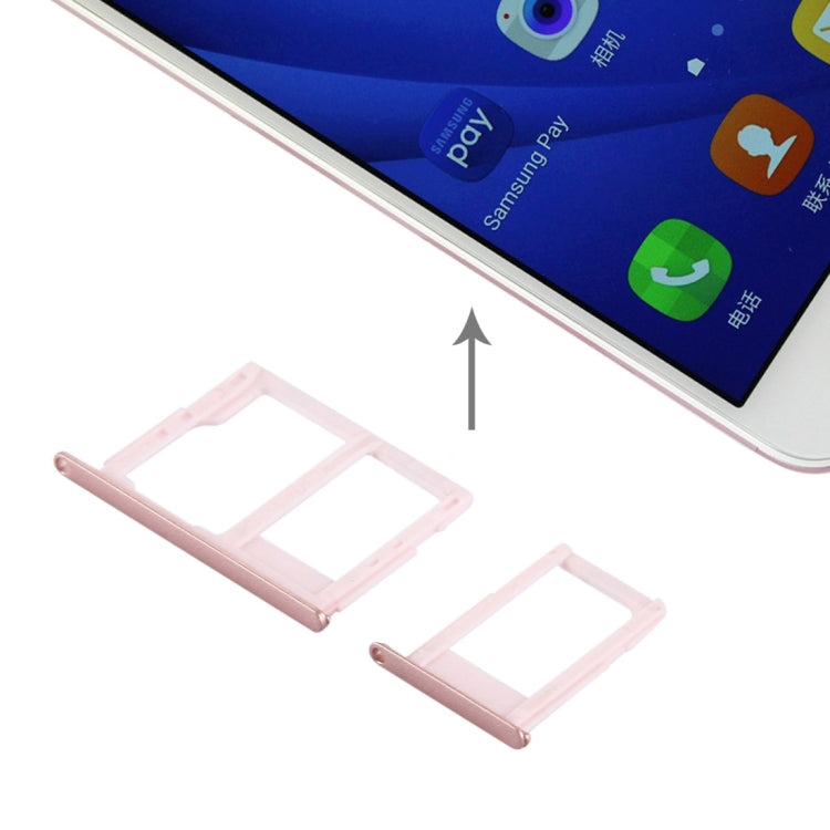 SIM Card Tray + Micro SD & SIM Card Tray for Galaxy J5 Prime / G570 & J7 Prime / G610(Rose Gold)