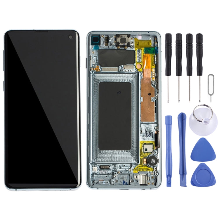 Galaxy S10 4G Blue LCD Screen and Digitizer Full Assembly with Frame