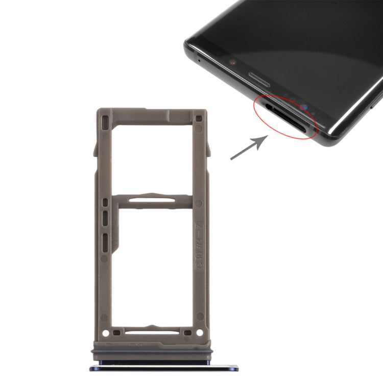 SIM Card Tray +  Micro SD Card Tray for Galaxy Note9 (Blue)