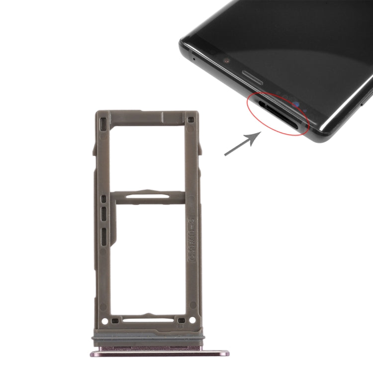 SIM Card Tray +  Micro SD Card Tray for Galaxy Note9 (Purple)