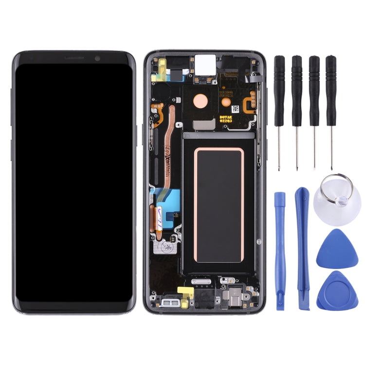 LCD Screen and Digitizer Full Assembly with Frame for Galaxy S9 - Black