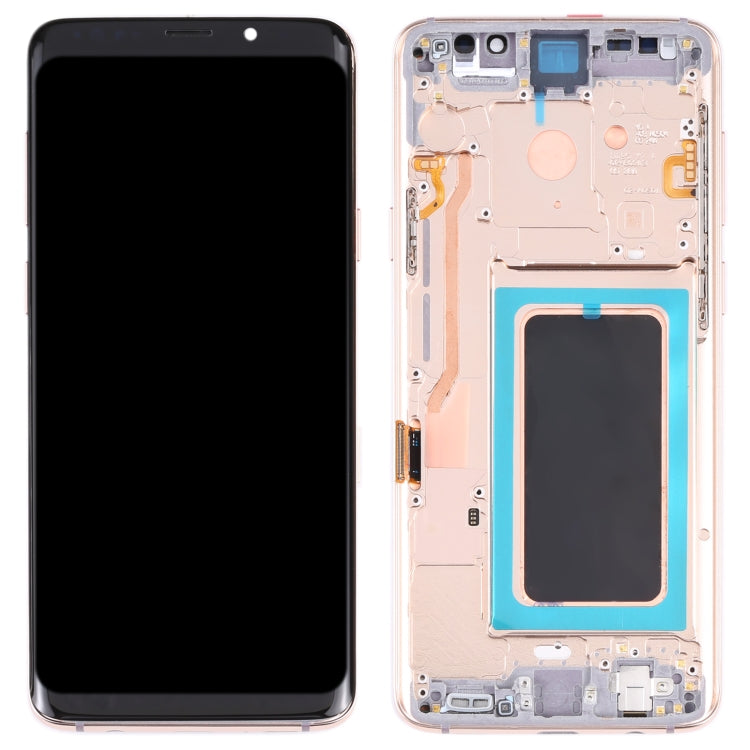 Gold Super AMOLED Material LCD Screen and Digitizer Full Assembly with Frame for Galaxy S9+