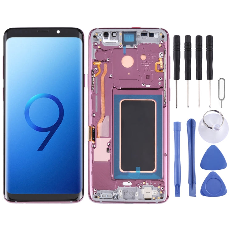 Purple Super AMOLED LCD Screen and Digitizer Assembly with Frame for Samsung Galaxy S9+