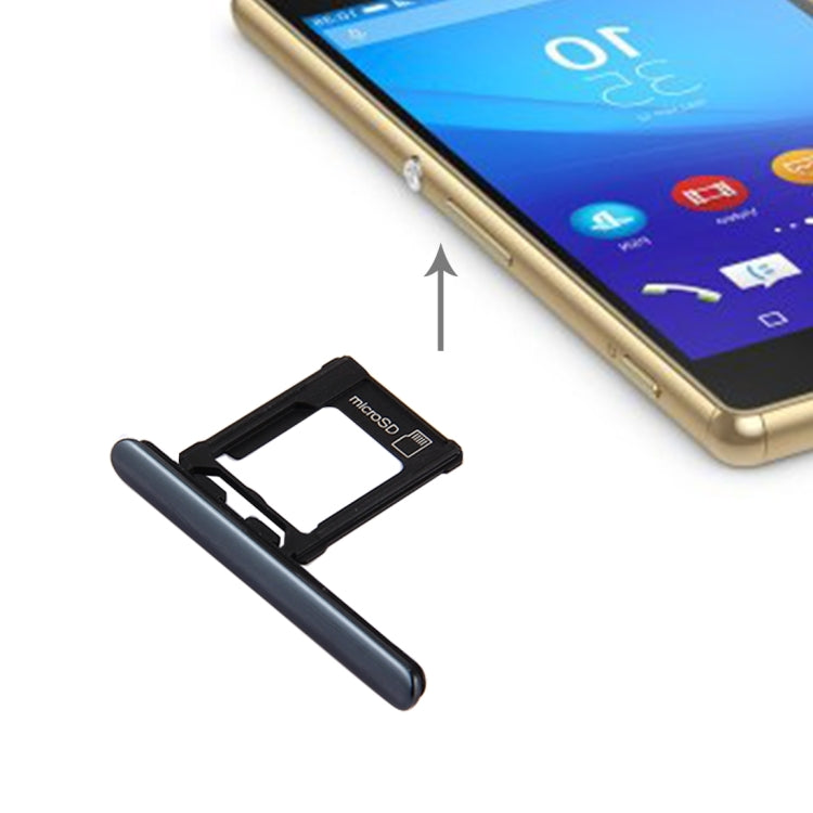 Micro SD Card Tray with Dust Plug for Sony Xperia XZ Premium (Single SIM Version)(Black)