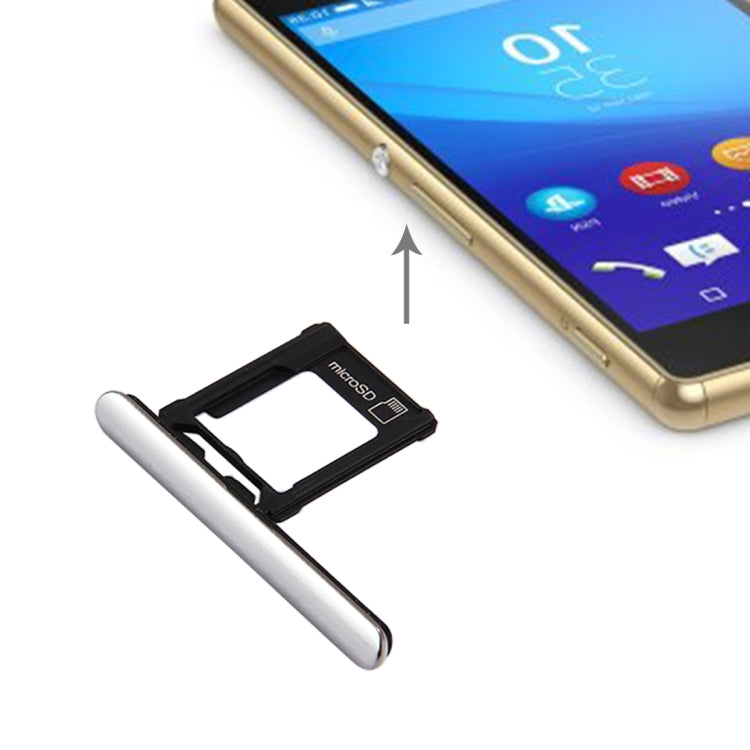 Silver Micro SD Card Tray and Dust Plug for Sony Xperia XZ Premium (Single SIM Version)