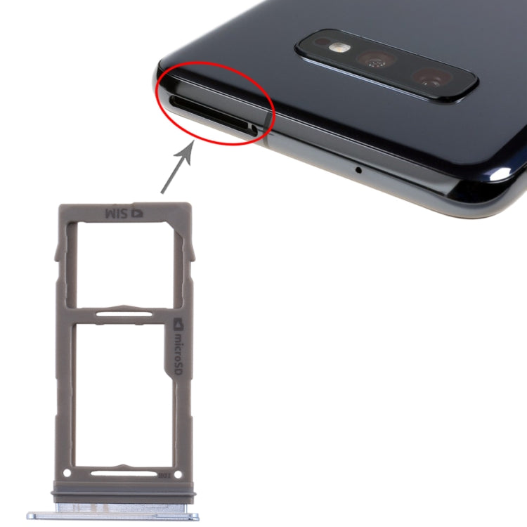 SIM Card Tray + Micro SD Card Tray for Samsung Galaxy S10+ / S10 / S10e(Blue)