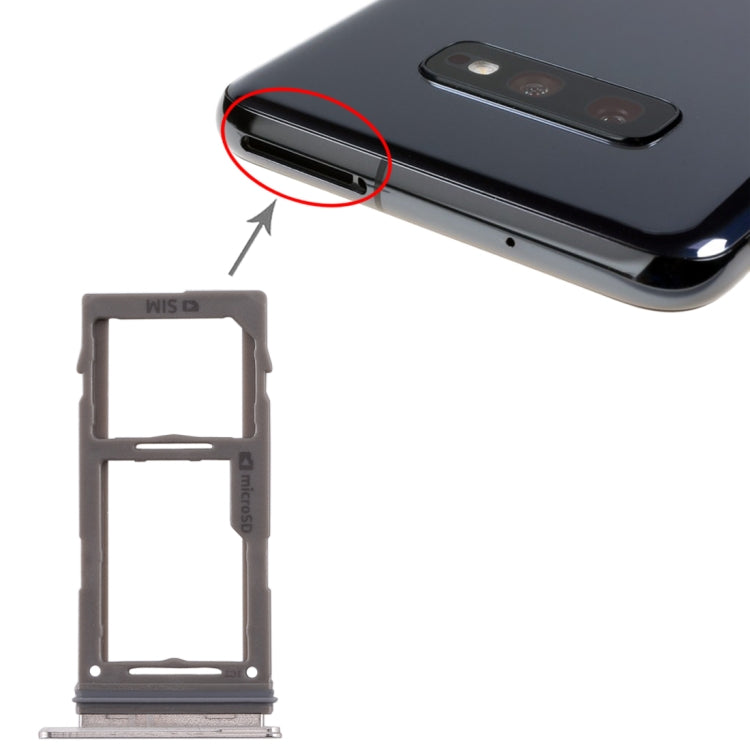 SIM Card Tray + Micro SD Card Tray for Samsung Galaxy S10+ / S10 / S10e(White)