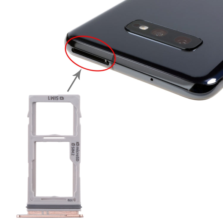 Samsung Galaxy S10 SIM Card Tray + Micro SD Card Tray - Rose Gold