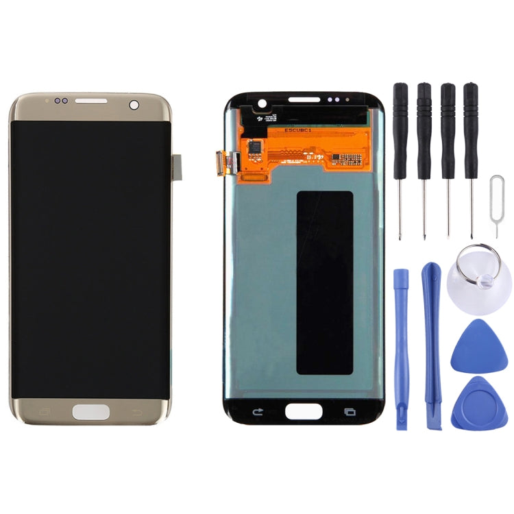 Gold LCD Display + Touch Panel Assembly for Samsung Galaxy S7 Edge / G9350 / G935F / G935A / G935V