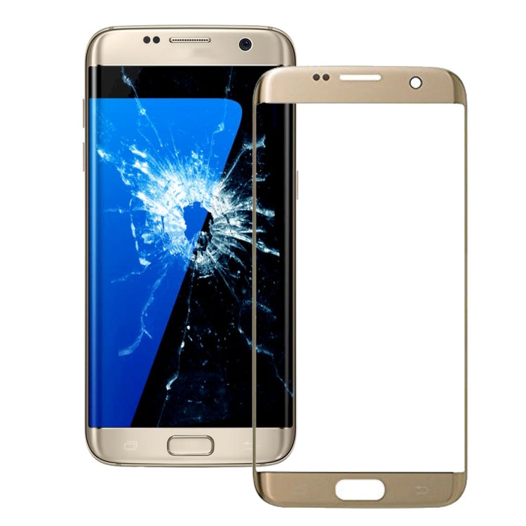Gold Front Screen Outer Glass Lens for Samsung Galaxy S7 Edge / G935 - Brand New and High Quality