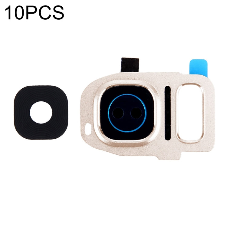 10-Piece Gold Camera Lens Covers for Samsung Galaxy S7 Edge / G935 - Enhance Your Photography Experience