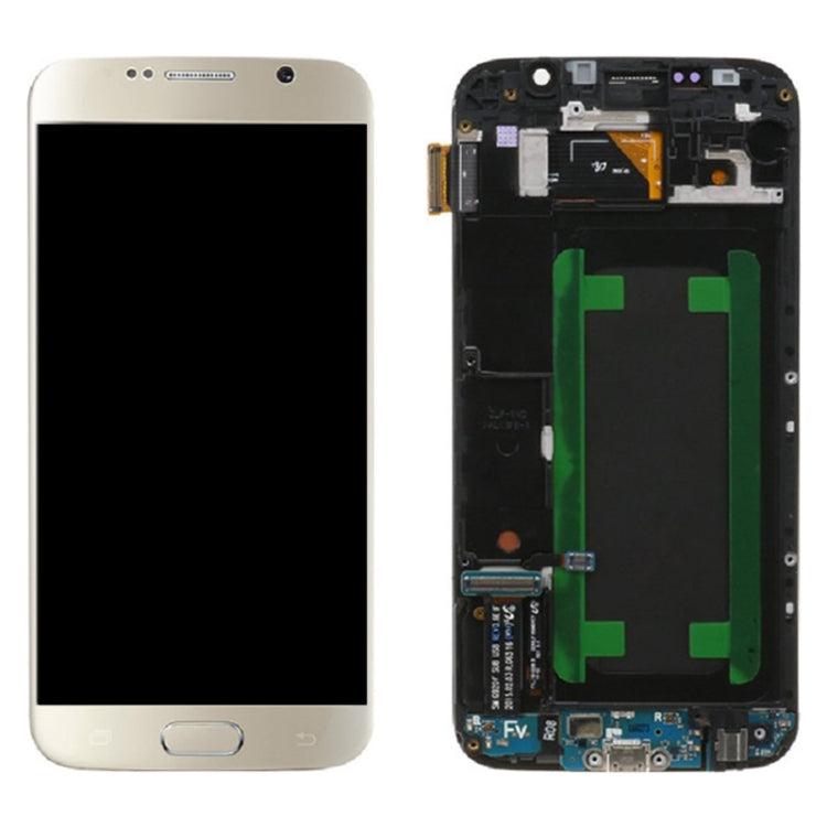 Samsung Galaxy S6 SM-G920F Gold LCD Screen and Digitizer Assembly with Frame