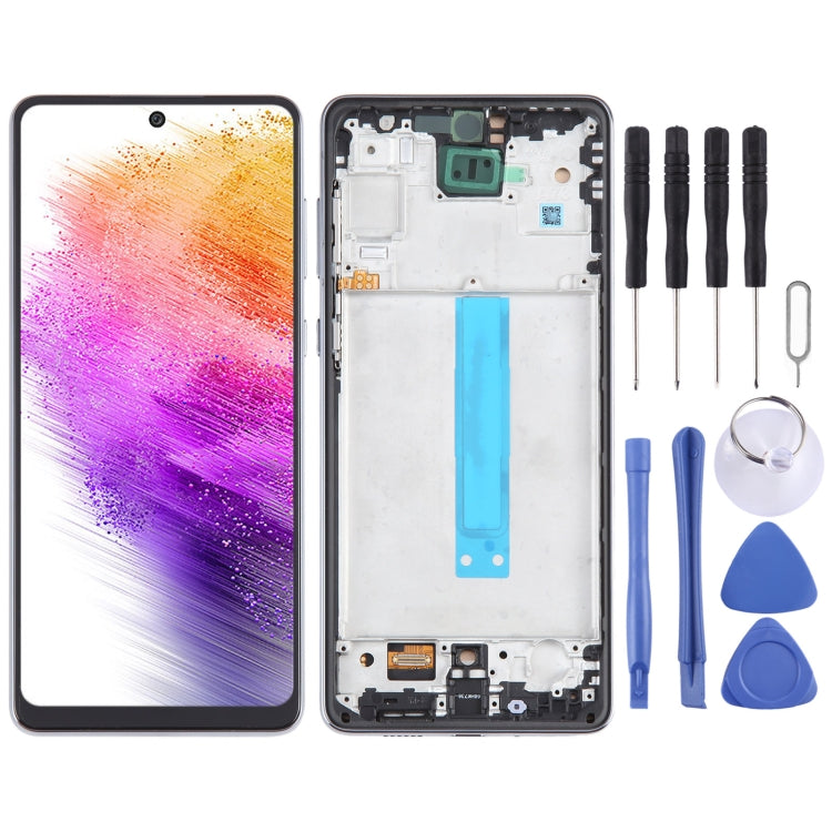 TFT LCD Screen for Samsung Galaxy A73 SM-A736B, Full Assembly with Frame (Black)