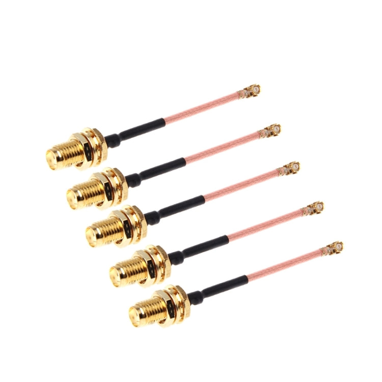 5-Piece RG178 Ufl / IPX / IPEX to SMA Female Adapter Braid Cables, 5cm Length
